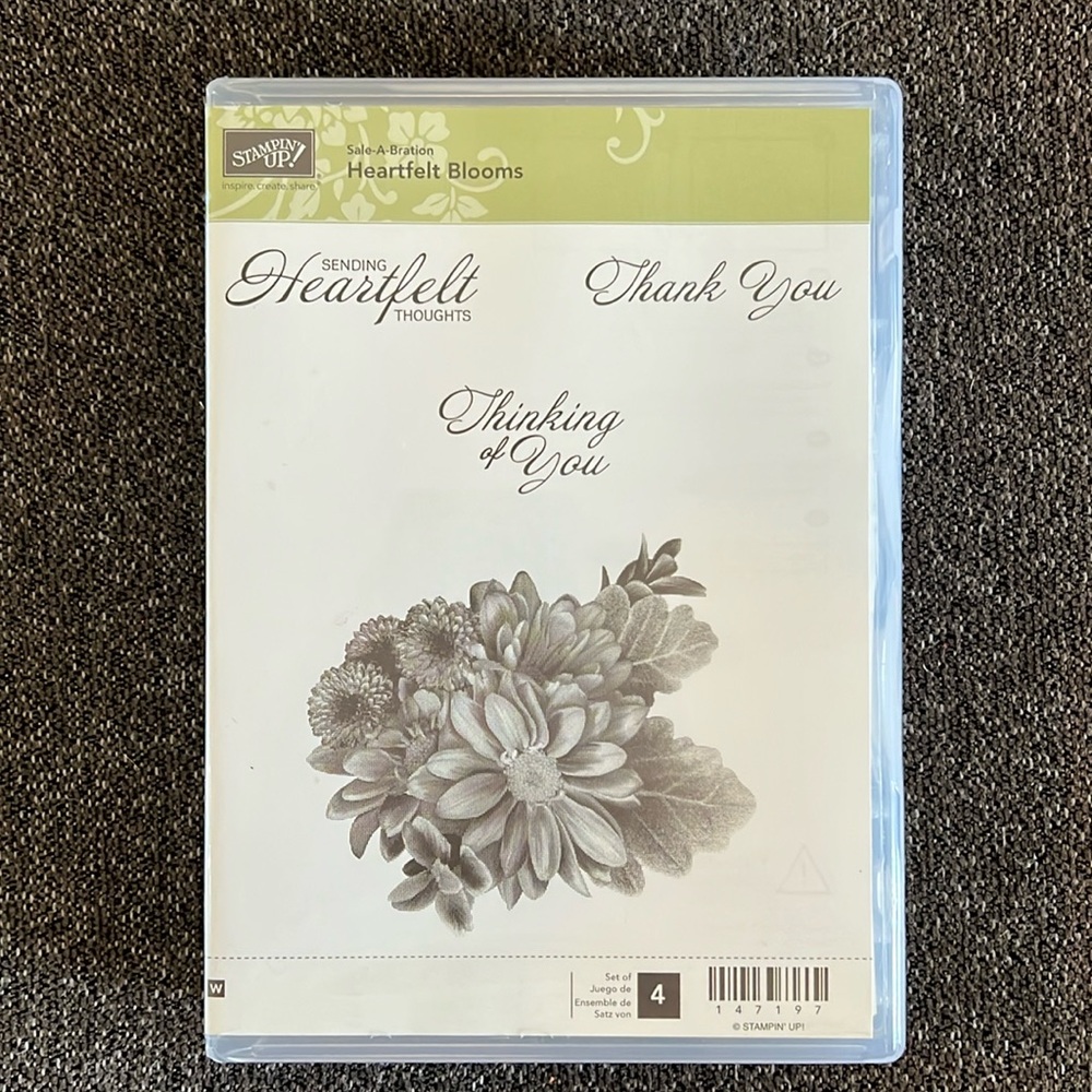 Stampin’ Up! Heartfelt Blooms Wood Stamp Set NWT